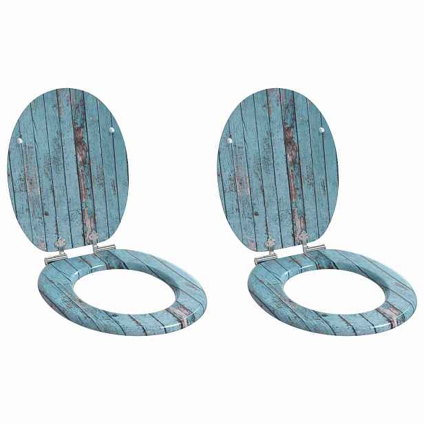 vidaXL Toaletní prkno 2 pcs Modrá 44 x 38 cm Kompozitní dřevo