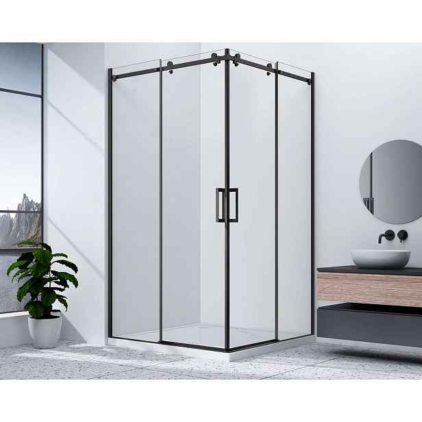 Gelco Dragon - Sprchový kout 80x80 cm, černá/čiré sklo GD4280B-01