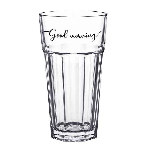 Sklenička s nápisem Good morning - Ø 8*15 cm / 320 ml Clayre & Eef