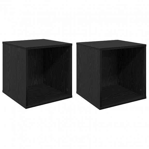 vidaXL Krabice na vinylová alba 2 ks Černý dub 37 x 36,5 x 38 cm