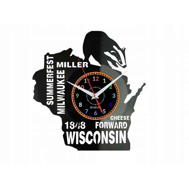 Wisconsin Nástěnné hodiny Vinylová deska Moderní dekorativní jako Dárek Ur