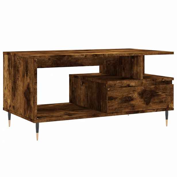 vidaXL Konferenční stolek kouřový dub 90x49x45 cm kompozitní dřevo