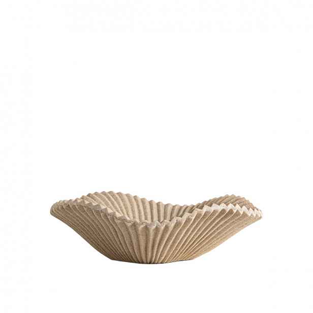 Dekorativní podnos Aurea vlnitý béžový 23,7 x 7 cm Homla