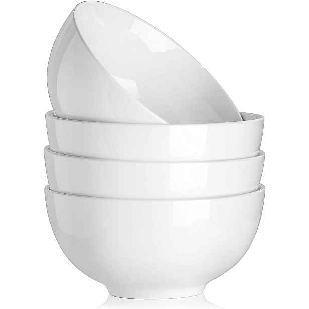 Malacasa bílá porcelánová miska na müsli, miska na polévku, keramické misky
