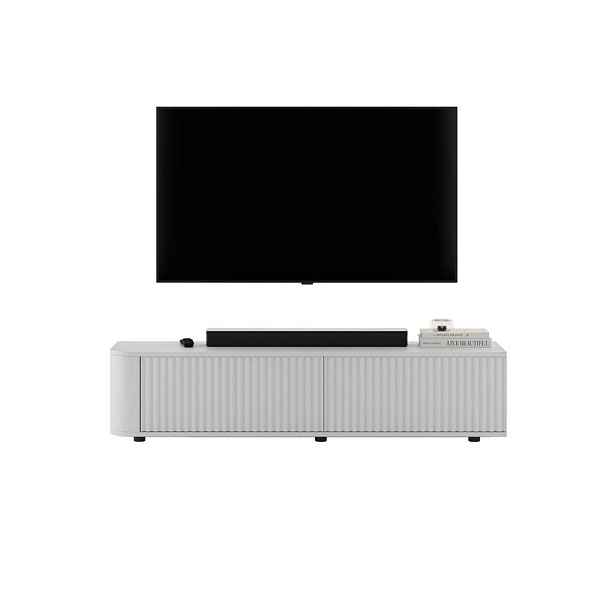 Meble Lindner TV stolek Aurora bílý matný 140 cm s nízkými nožkami