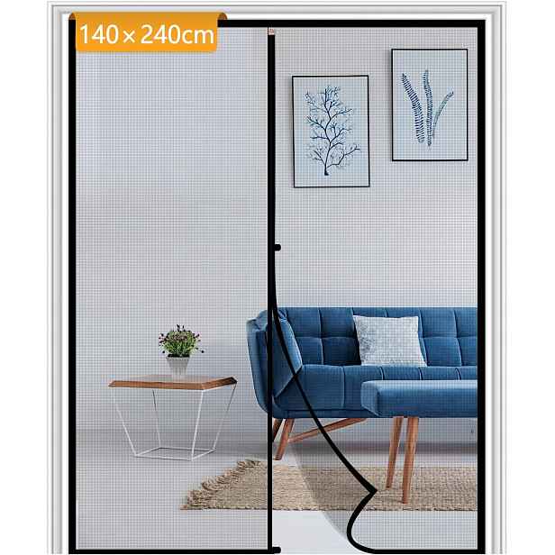 Moskytiéra na balkonové dveře Yotache 140x240 cm, černá