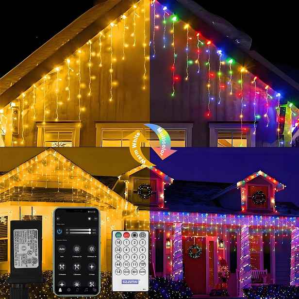 Vánoční Osvětlení Na Stromeček Rampouchy Led 15 m 600 Led Rgb Aplikace Venkovní hudba