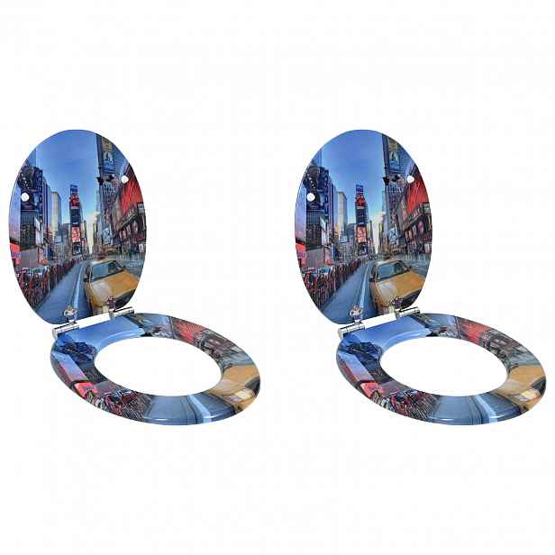 vidaXL Toaletní prkno 2 pcs Vícebarevný 44 x 38 cm Kompozitní dřevo