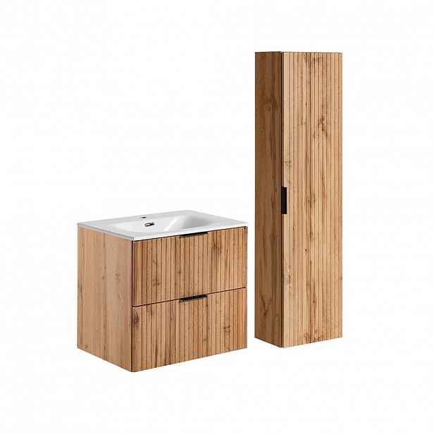 Petits-meubles KOUPELNOVÝ NÁBYTEK 60.2cm Adriel 2er-Set Dubové dřevo