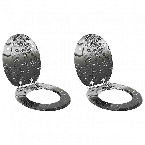 vidaXL Toaletní prkno 2 pcs Šedý 44 x 38 cm Kompozitní dřevo