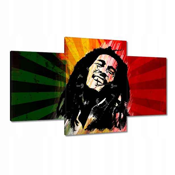 Hodiny 100x60 Bob Marley Reggae