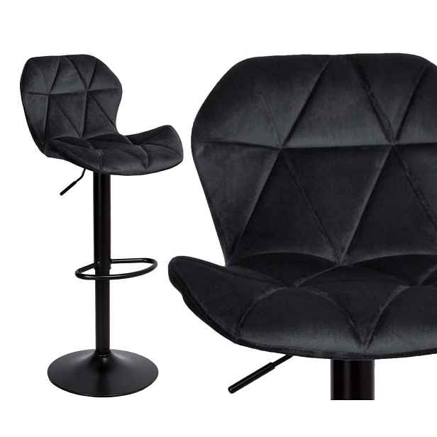 Barová Židle Gordon Black černá Velvet