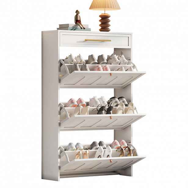 FLIEKS BOTNÍK Bílý MDF 6 Přihrádek 1 Zásuvka 70x25x124cm