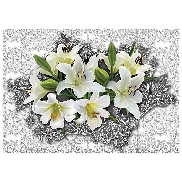 Fototapeta Bílé lilie kytice elegance pro výzdobu interiérů 208x146 lepidlo