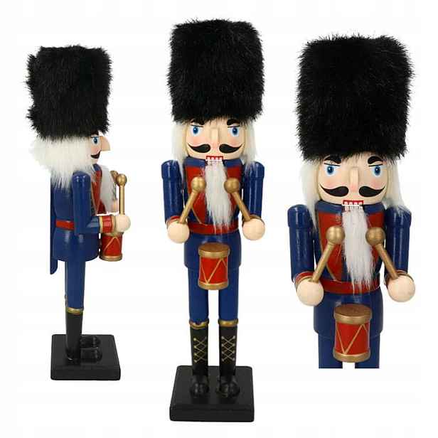 Louskáček 30 cm Dřevěná Figurka S Čepičkami