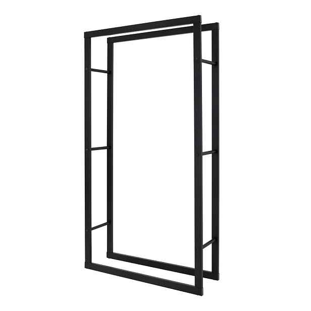 ML-DESIGN POLIČKA NA DŘEVO DO KRBU 80 x 150 x 25 cm, obdélníková, černá, kovová, pro vnitřní i venkovní použití