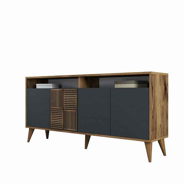 Skříňka Milan Walnut and Anthracite