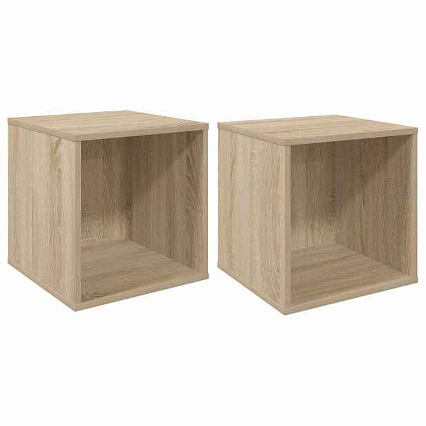 vidaXL Krabice na vinylová alba 2 ks Dub sonoma 37 x 36,5 x 38 cm