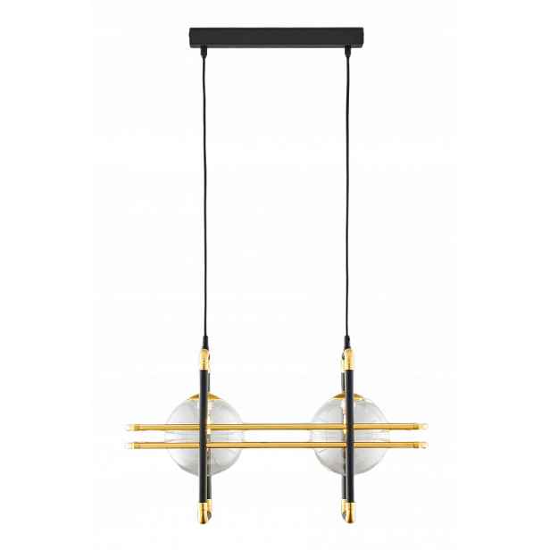 Závěsná lampa Fiori I Černá Zlatá Skleněná Stínidla 2xG9 Stropní Svítidlo Dům