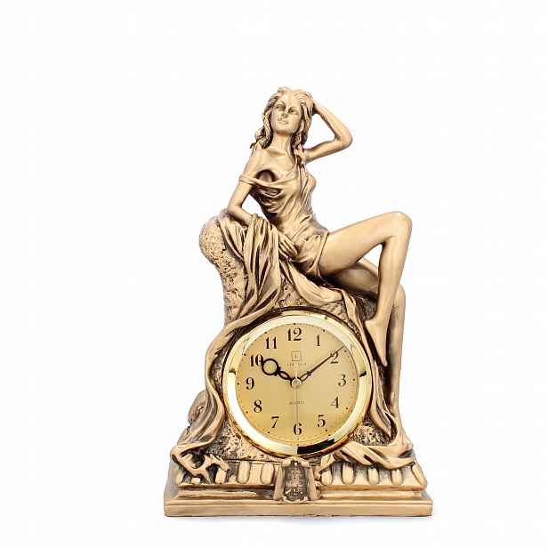 Krbové hodiny Livello Žena luxusní zlatá retro palácová dekorace