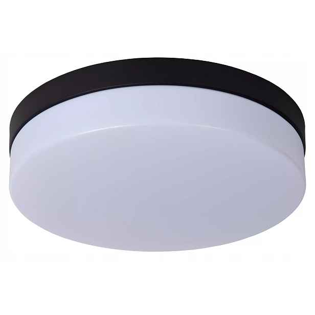 Stropní Svítidlo stropní Led koupelnový černý bílý kulatý 28 cm 2700K IP44 Lucide