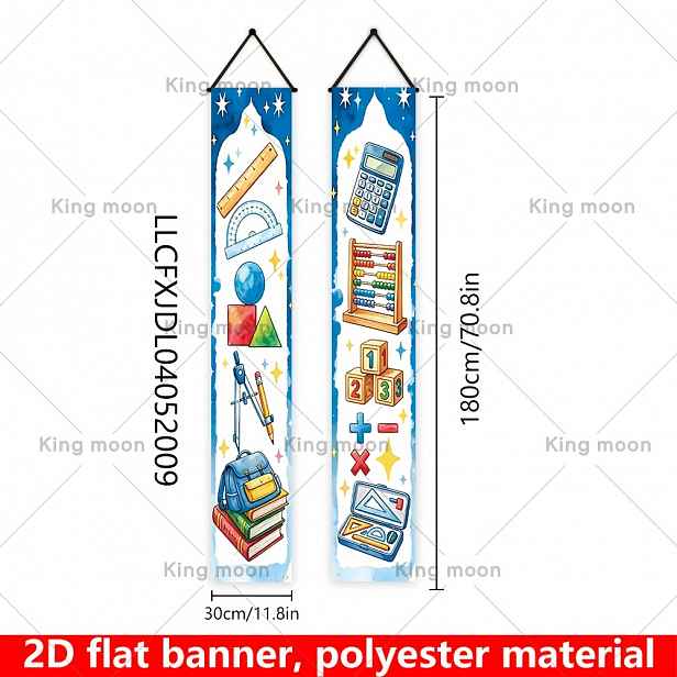 TEMU 2D plochý, 2ks akvarelový matematický školní banner a dvojverší - Vhodné pro dekoraci dveří třídy, dekoraci na návrat do školy, závěsný banner s