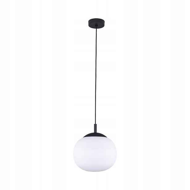 Závěsná Lampa Vibe Mléčná Koule Stínidlo Černá E27 Max 15W Led Tk Lighting
