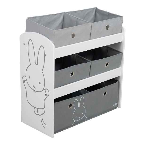 Bílý/šedý dětský organizér na hračky  63,5x29,5x60 cm Miffy – Roba