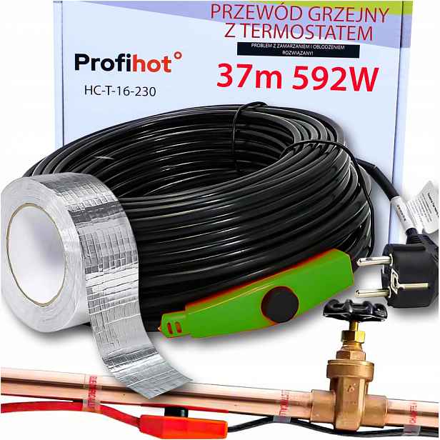 Topný Kabel S Termostatem Páska Bonus 592 W 37 M