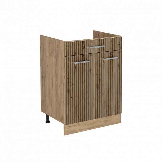 Vicco SPODNÍ SKŘÍŇKA KUCHYŇSKÉ LINKY R-Line, Řemeslný dub/Zlatý mocný dub, 60 cm se zásuvkou bez pracovní desky