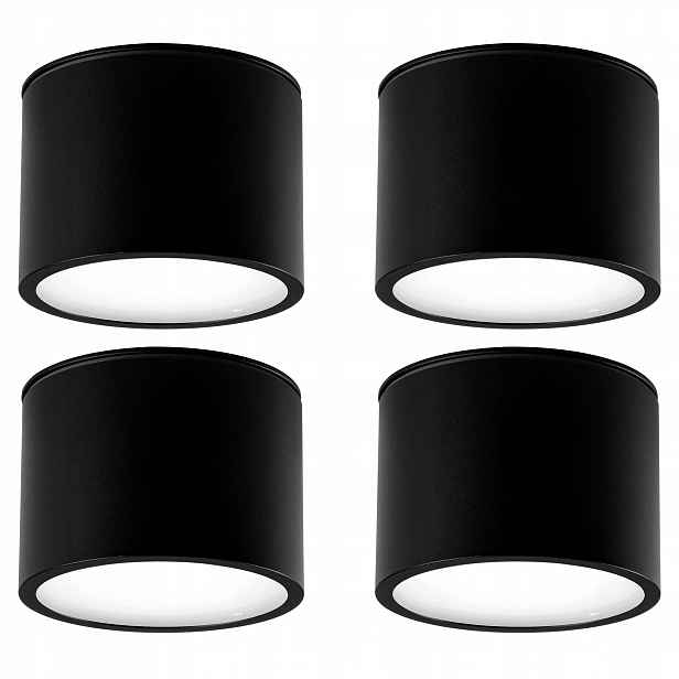 4x stropní svítidlo Led Nástěnné svítidlo GX53 Černá IP54 Spot