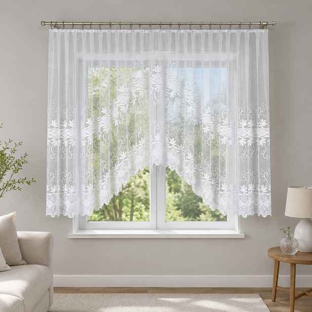Dekorační oblouková krátká záclona na žabky JOWITA 150 bílá 400x150 cm MyBestHome