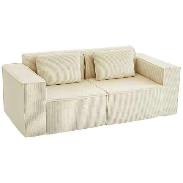 HOMCOM 3-MÍSTNÁ POHODA 202 cm Cloud-Couch bez rámu se 2 bederními polštáři Béžová