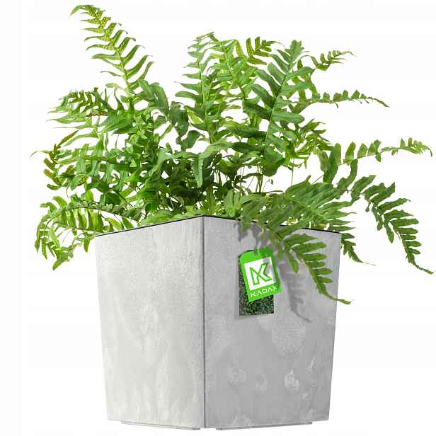 Květináč Květináč 30cm Obal Na Květináč Plastový Záhon Šedý+ Náplň