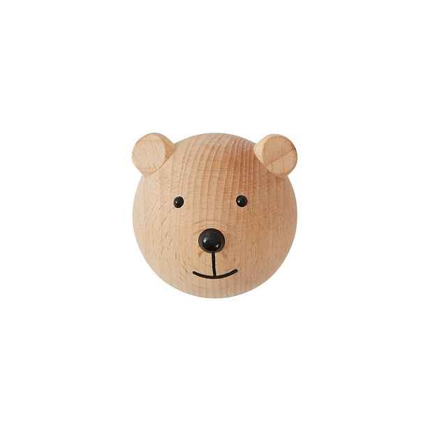 Nástěnný háček z bukového dřeva v přírodní barvě Bear – OYOY Mini