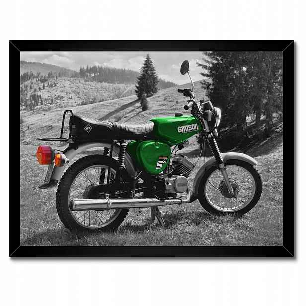 Plakáty v rámu 40x30 Zelená Simson S51 E