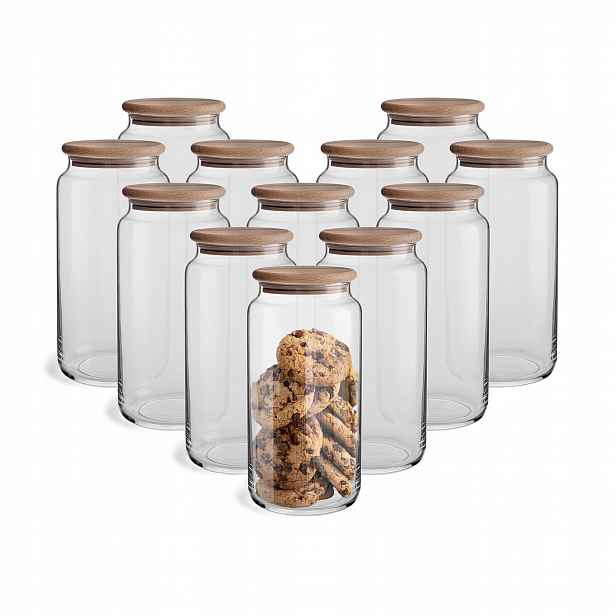Skleněné Nádoby na těstoviny a mouku Potraviny 3 x 21 cm Polské Sklo Glasset