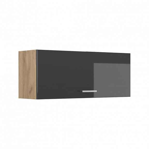 Vicco VĚŠÁK NA STĚNU R-Line, Antracitový vysoký lesk/Zlatý mocný dub, 100 cm Plochý