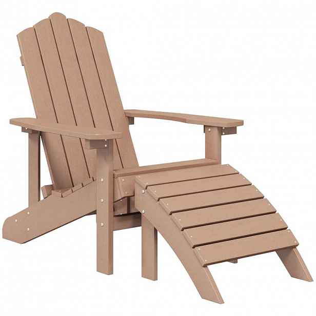 vidaXL Zahradní křeslo Adirondack s podnožkou HDPE hnědé