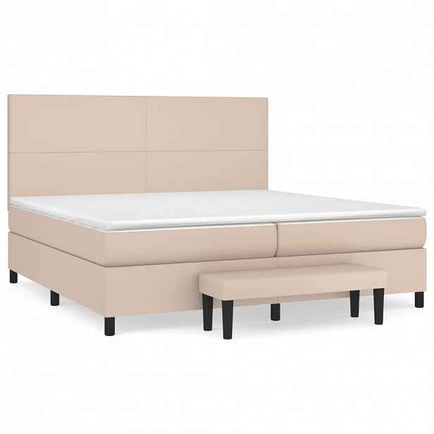 vidaXL Box spring postel s matrací cappuccino 200 x 200 cm umělá kůže