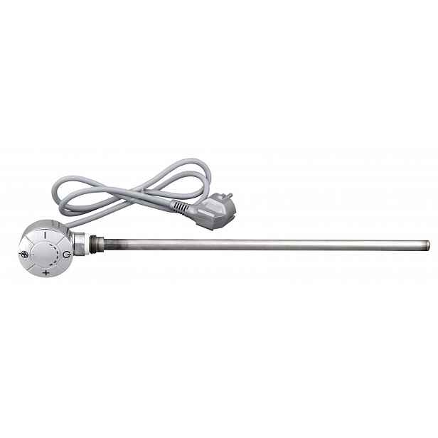 Aqualine - Elektrická topná tyč s termostatem, rovný kabel, chrom LT67445
