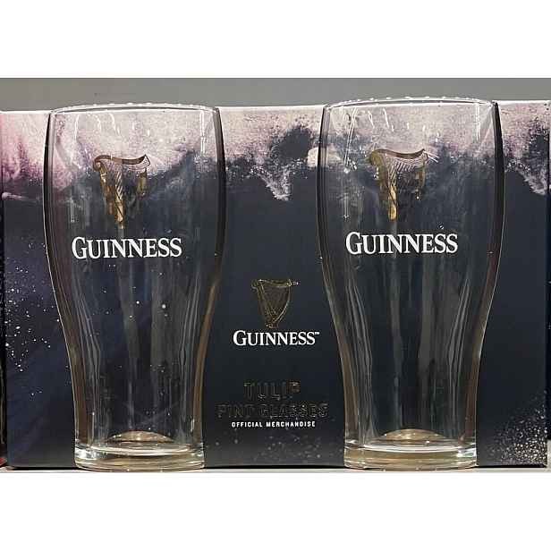 Guinness Draught sklenice pint 2ks Tulip design Dárková Krabička A10