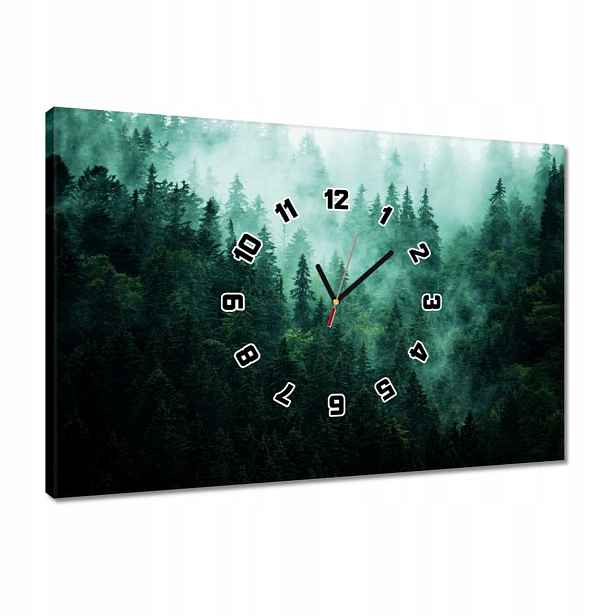 Hodiny 60x40 Les Mlha Krajina Cestování