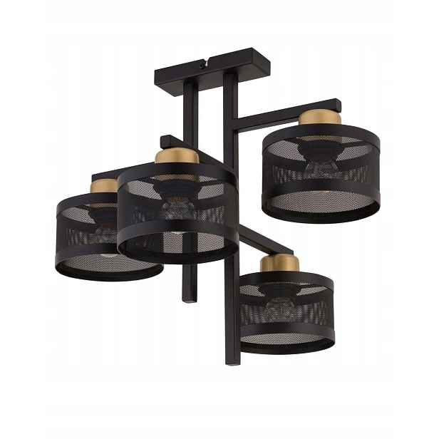 Stropní svítidlo černo-zlatá 4xE27 15W moderní Sigma Lighting