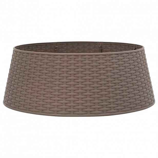 vidaXL Kryt na stojan vánočního stromku hnědý Ø 65 x 23 cm plast