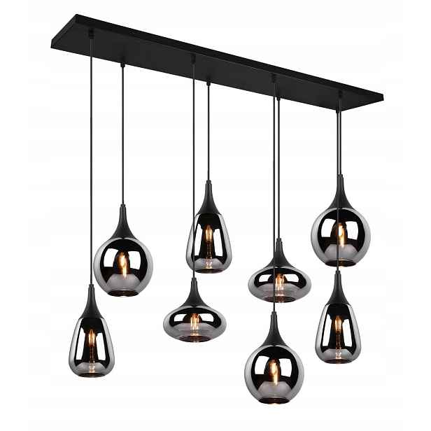 Závěsná lampa lustr kouřové stínidlo černá Trio