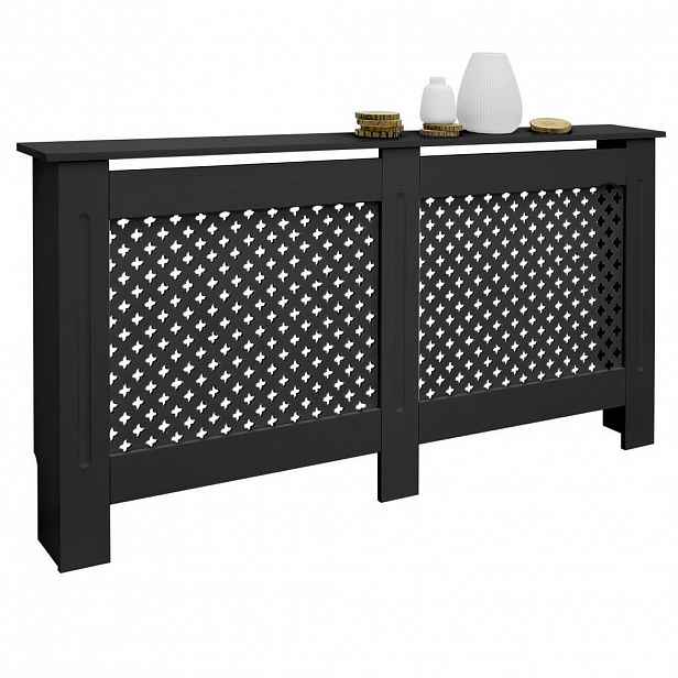 ECD-Germany OBLOŽENÍ RADIÁTORU s voštinovým vzorem 152 x 19 x 82 cm černé