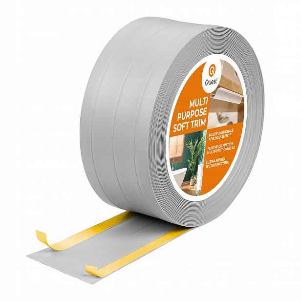 Multifunkční lišta z Pvc 4v1 – samolepicí, šedá, 20 m, 95 mm, W3