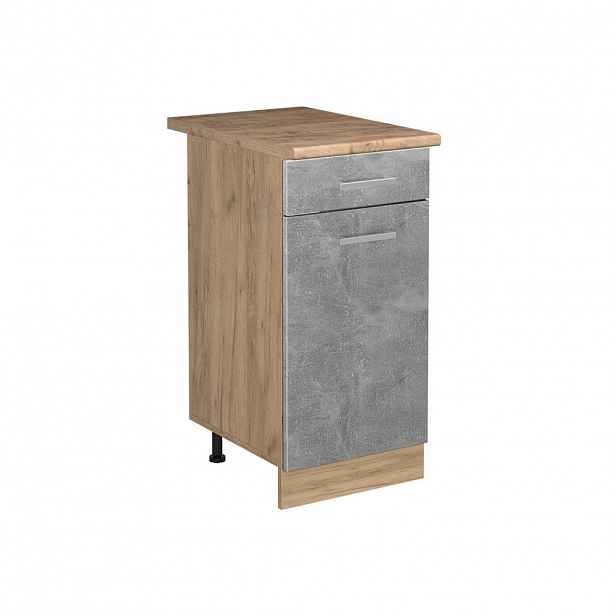 Vicco SPODNÍ SKŘÍŇKA KUCHYŇSKÉ LINKY R-Line, Beton/Zlatý mocný dub, 40 cm pracovná doska Dub Goldkraft
