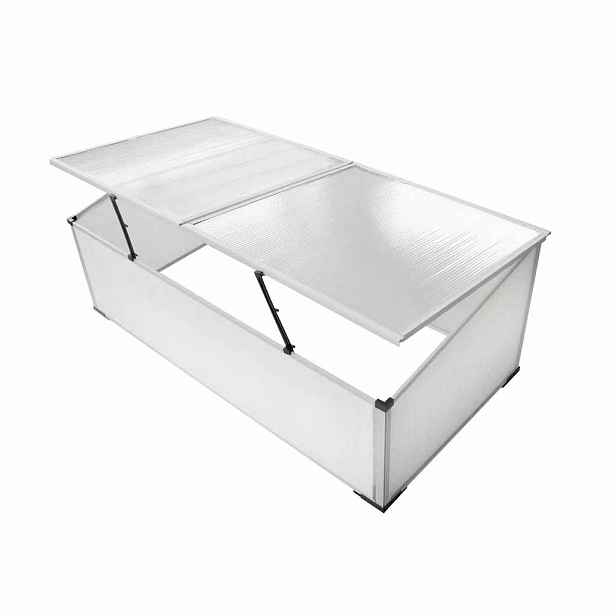 vidaXL Polykarbonátové pařeniště se 2 víky - 110 x 41 x 55 cm